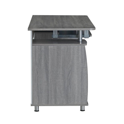 Gray Home Office Desk with Storage 2 Drawers, Keyboard Shelf, 2 Cabinets