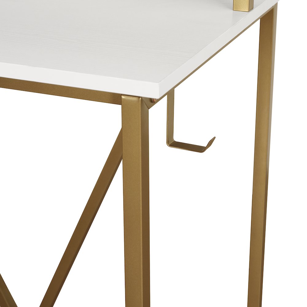 Techni Mobili Industrial Writing Desk, Gold