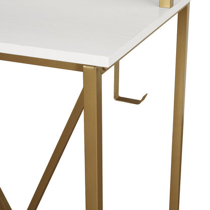 Techni Mobili Industrial Writing Desk, Gold