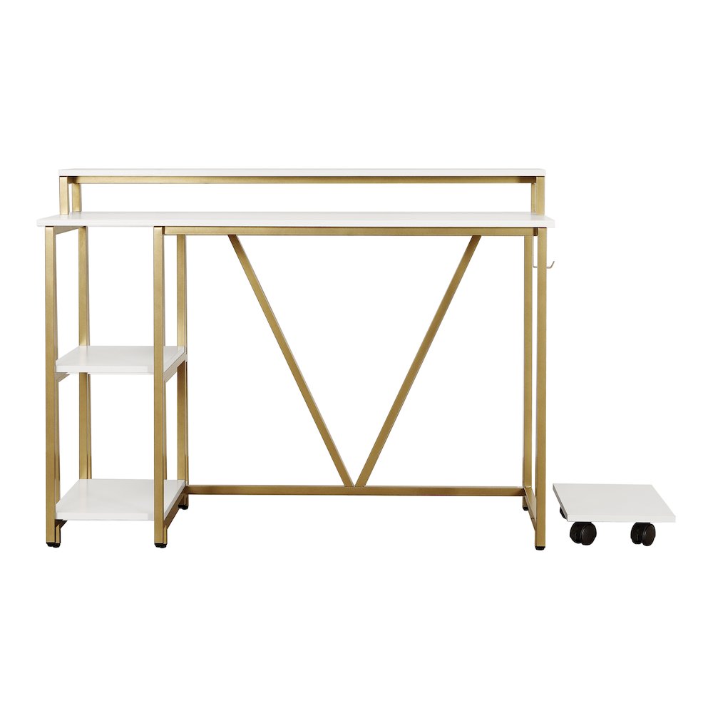 Techni Mobili Industrial Writing Desk, Gold