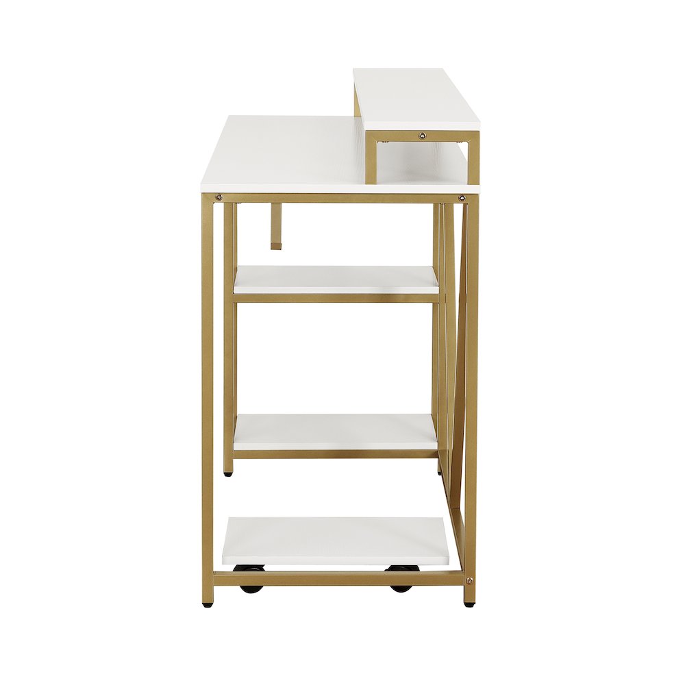 Techni Mobili Industrial Writing Desk, Gold