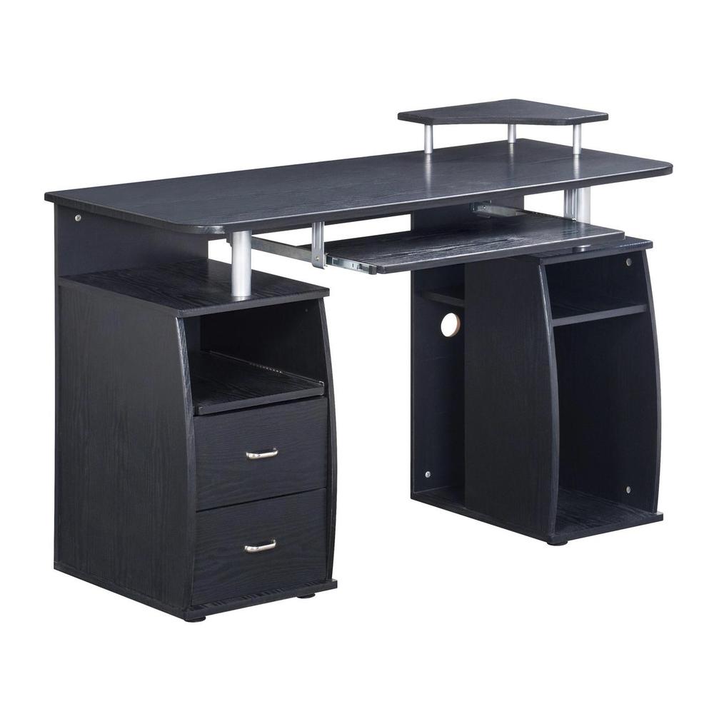 Complete Computer Workstation Desk With Storage. Color: Espresso