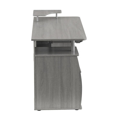 Complete Computer Workstation Desk With Storage, Gray