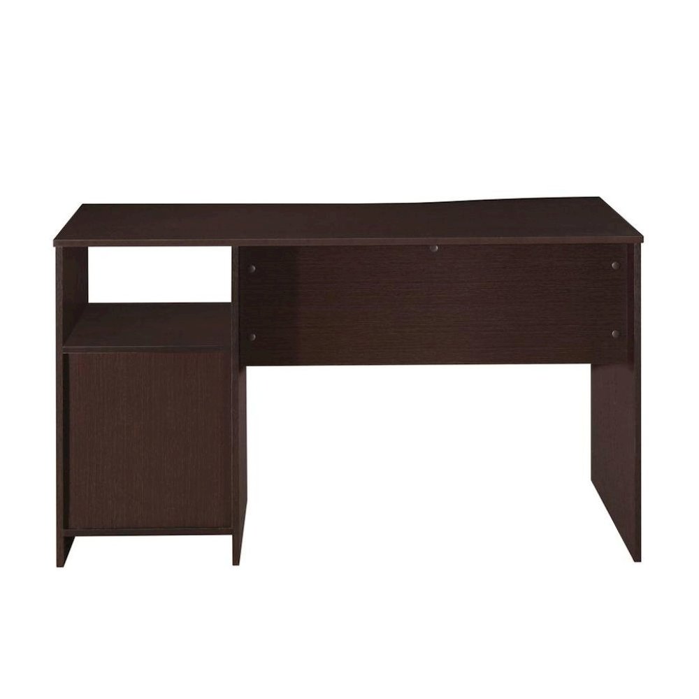 Brown Wood Desk With 3 Storage Drawers And Shelf, Home Office Writing Table