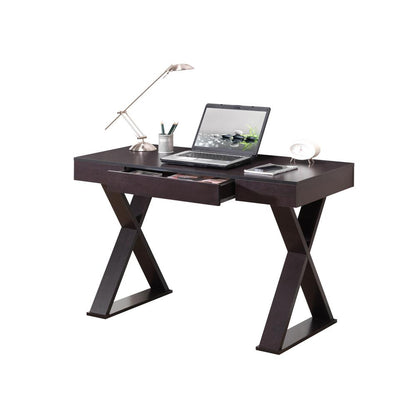 Trendy Writing Desk with Drawer. Color: Espresso