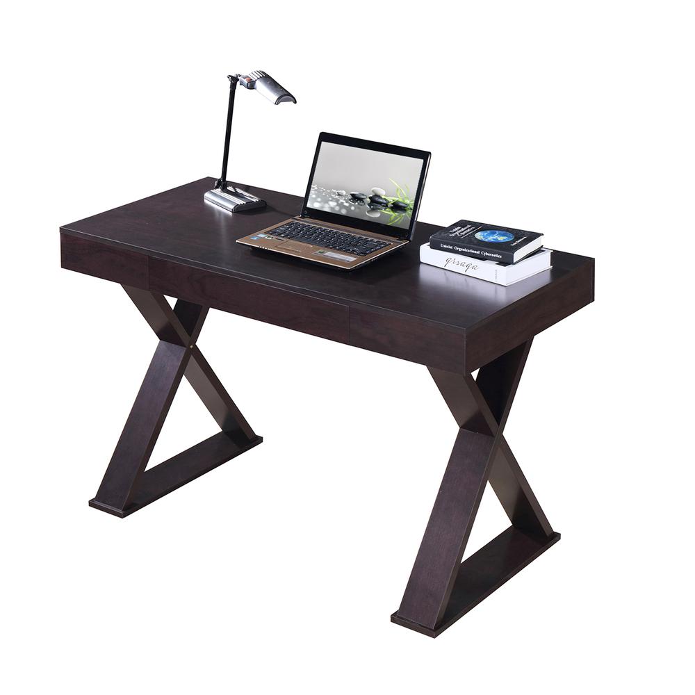 Trendy Writing Desk with Drawer. Color: Espresso