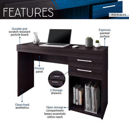 Techni Mobili Home Office White Workstation with Storage