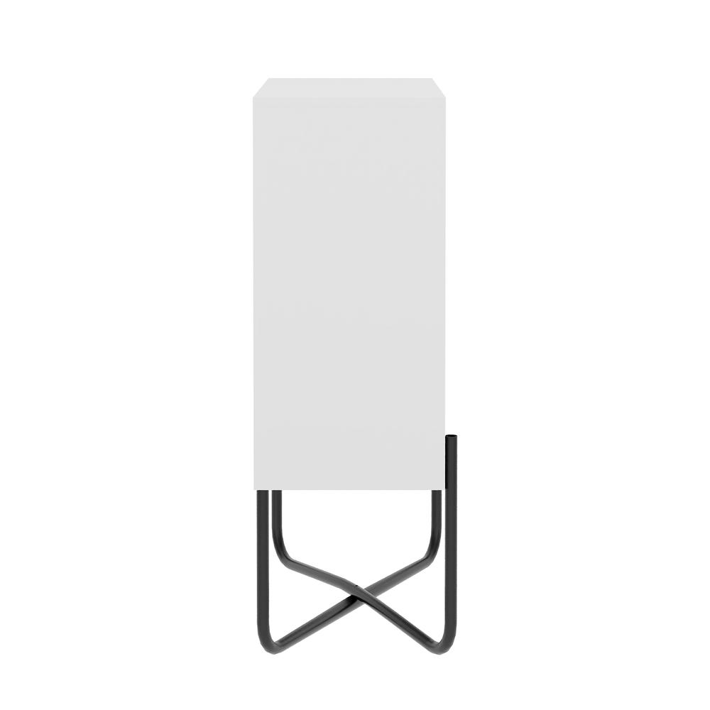 Techni Mobili Modern Geometric Bookcase, White