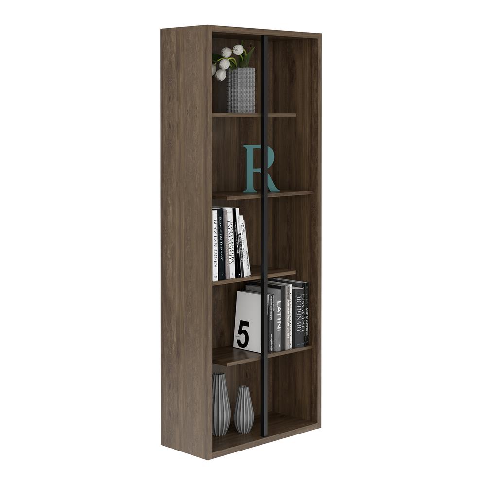 Techni Mobili Standard 5-Tier wooden bookcase, Walnut