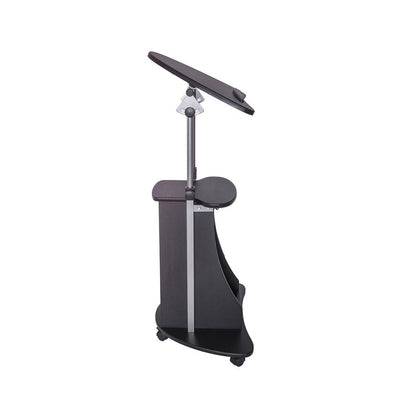 Rolling Adjustable Laptop Cart With Storage. Color: Black
