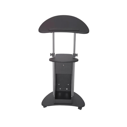 Rolling Adjustable Laptop Cart With Storage. Color: Black