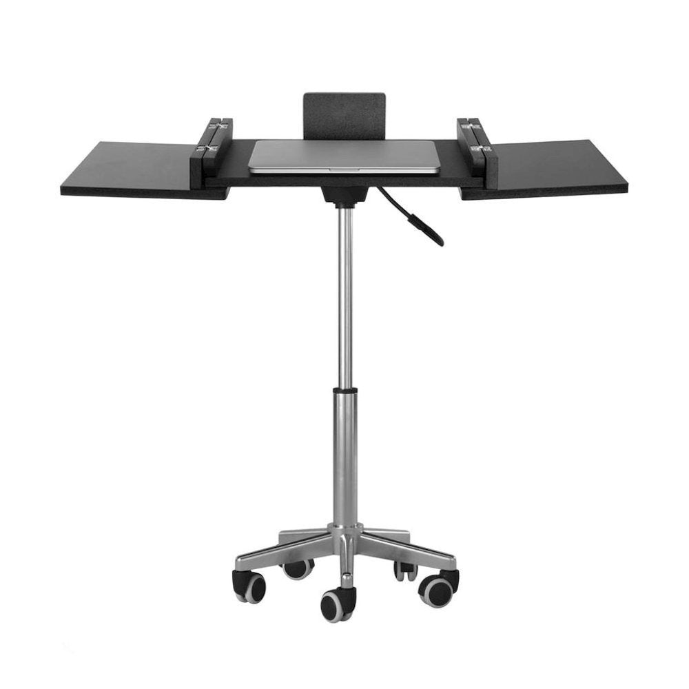 Gray Folding Desk With Adjustable Height And Panels, Portable Laptop Table