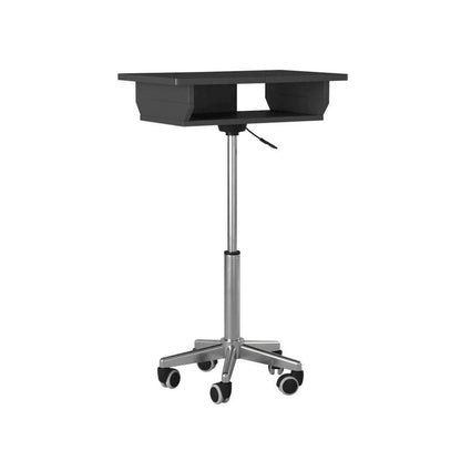 Gray Folding Desk With Adjustable Height And Panels, Portable Laptop Table