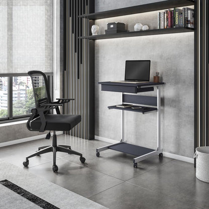 Rolling Laptop Cart with Storage. Color: Graphite
