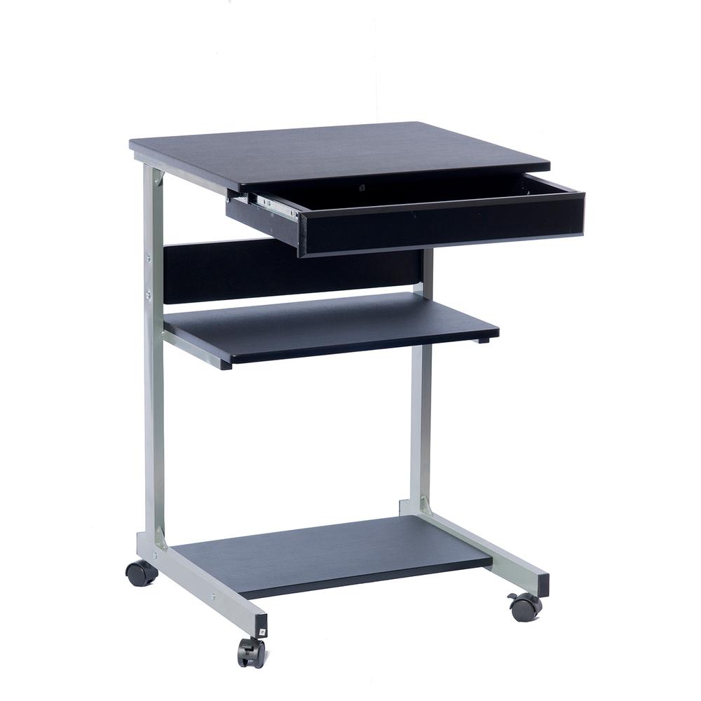 Rolling Laptop Cart with Storage. Color: Graphite