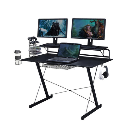 Gaming Computer Desk Setup with Organizers