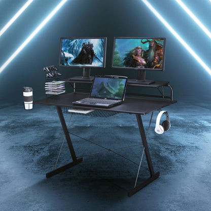 Gaming Computer Desk Setup with Organizers