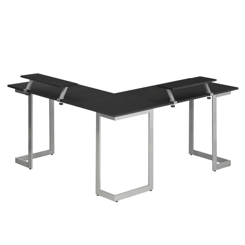 Techni Sport Warrior L-Shaped Gaming Desk, Black