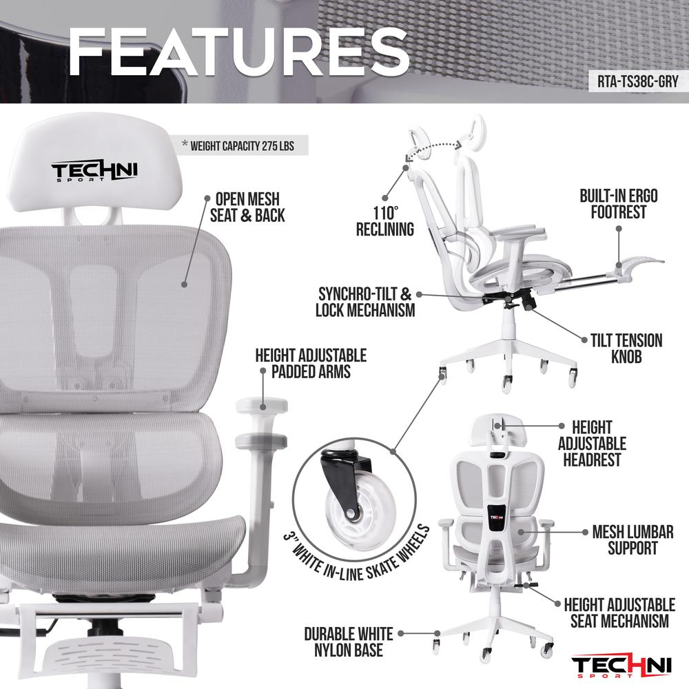 AIRFLEX2.0 White Mesh Gaming Chair