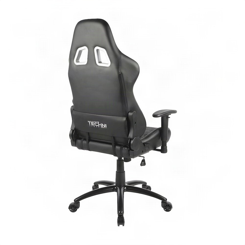 Bison Office Ergonomic Gaming Chair with High-Back Reclining Seat, Black