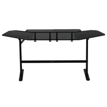 Black Gaming Desk with Wheels, Adjustable PC Desk Table for Gamers