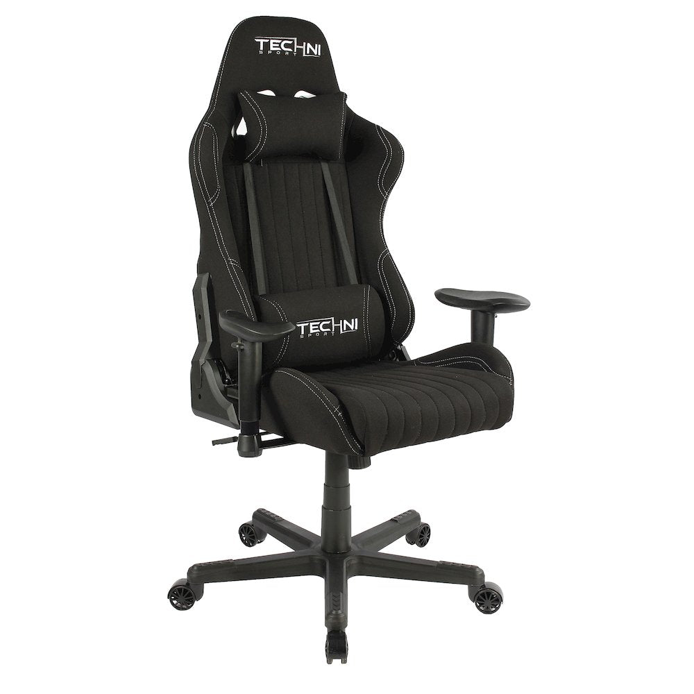 Fabric Ergonomic High Back Racer Style PC Gaming Chair, Black