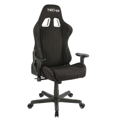 Fabric Ergonomic High Back Racer Style PC Gaming Chair, Black
