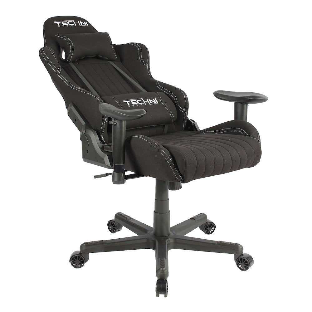 Fabric Ergonomic High Back Racer Style PC Gaming Chair, Black