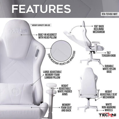 Velvet Gaming Chair - White