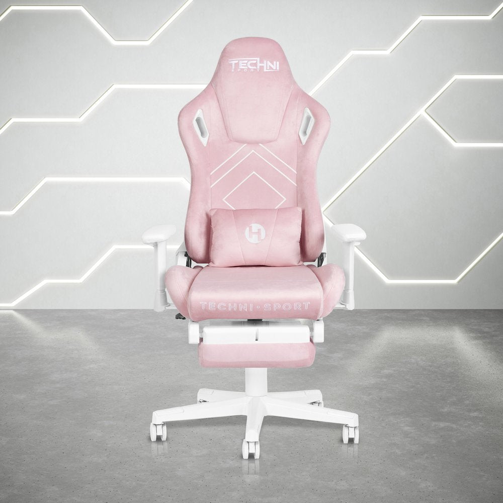 Velvet Gaming Chair - Pink