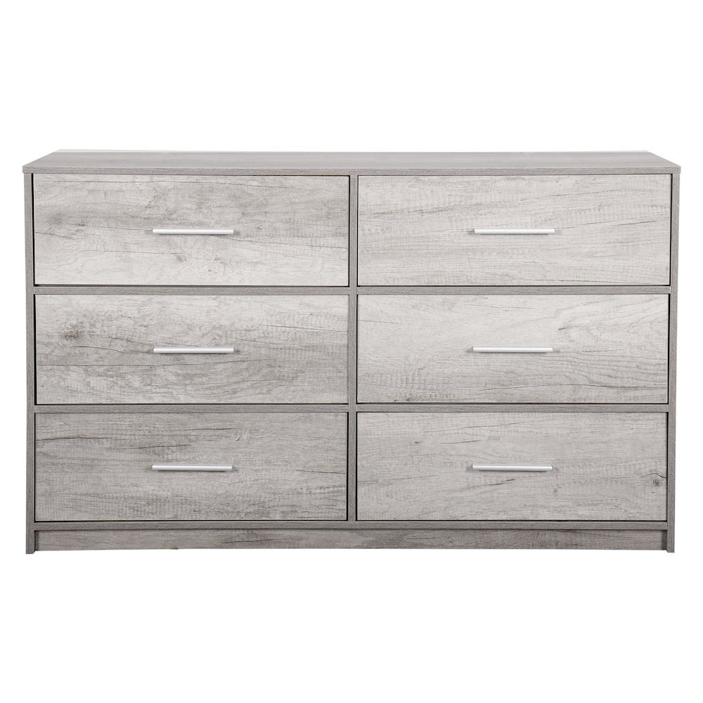 6-Drawer Dresser with Large Fabric Drawers, Grey