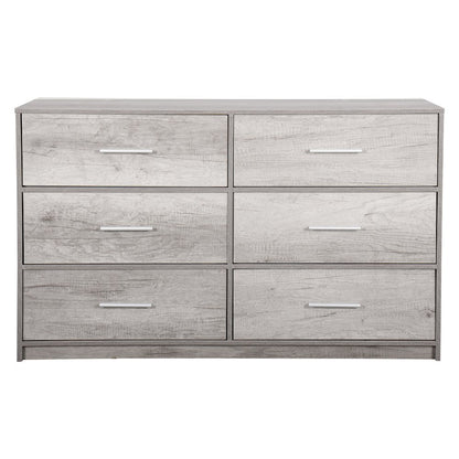 6-Drawer Dresser with Large Fabric Drawers, Grey