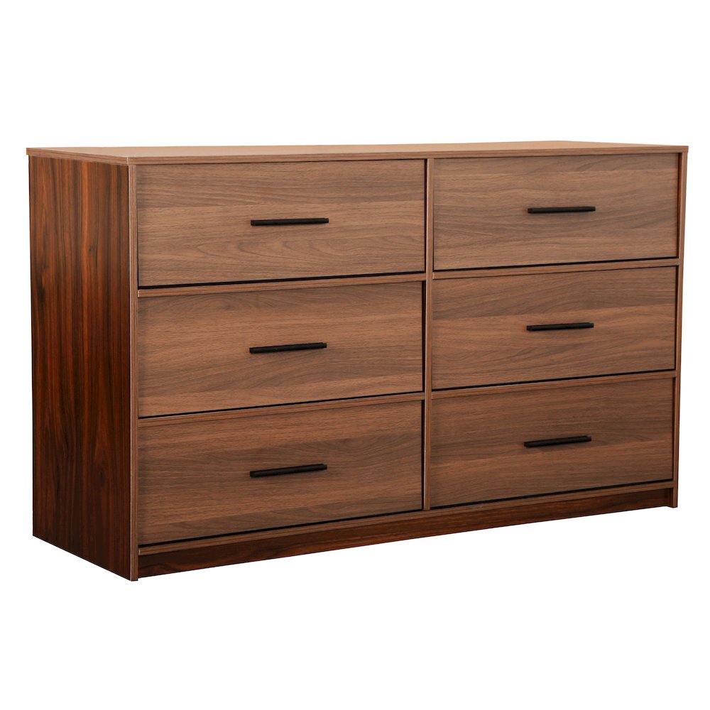 6-Drawer Dresser with Large Fabric Drawers, Walnut