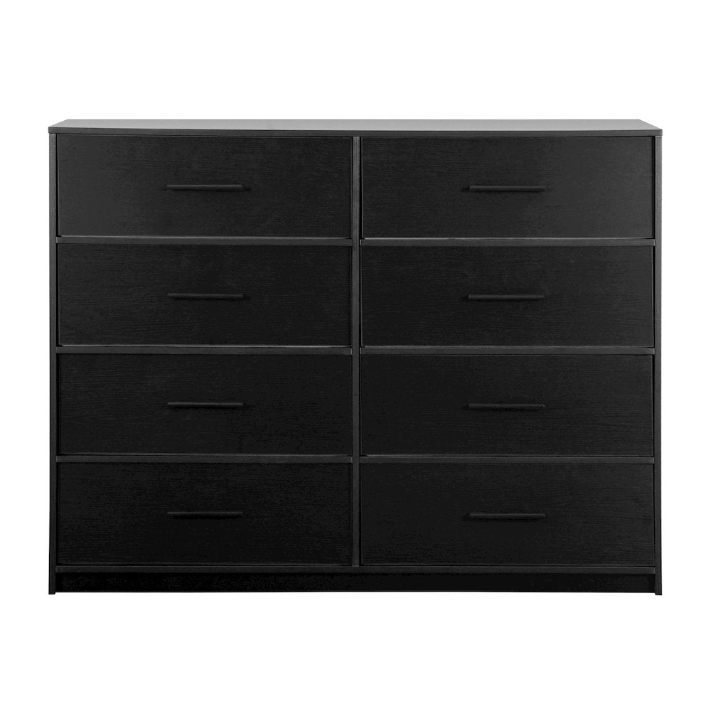 8-Drawer Dresser with Large Fabric Drawers, Black