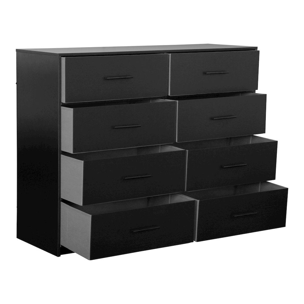 8-Drawer Dresser with Large Fabric Drawers, Black