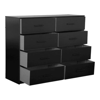 8-Drawer Dresser with Large Fabric Drawers, Black