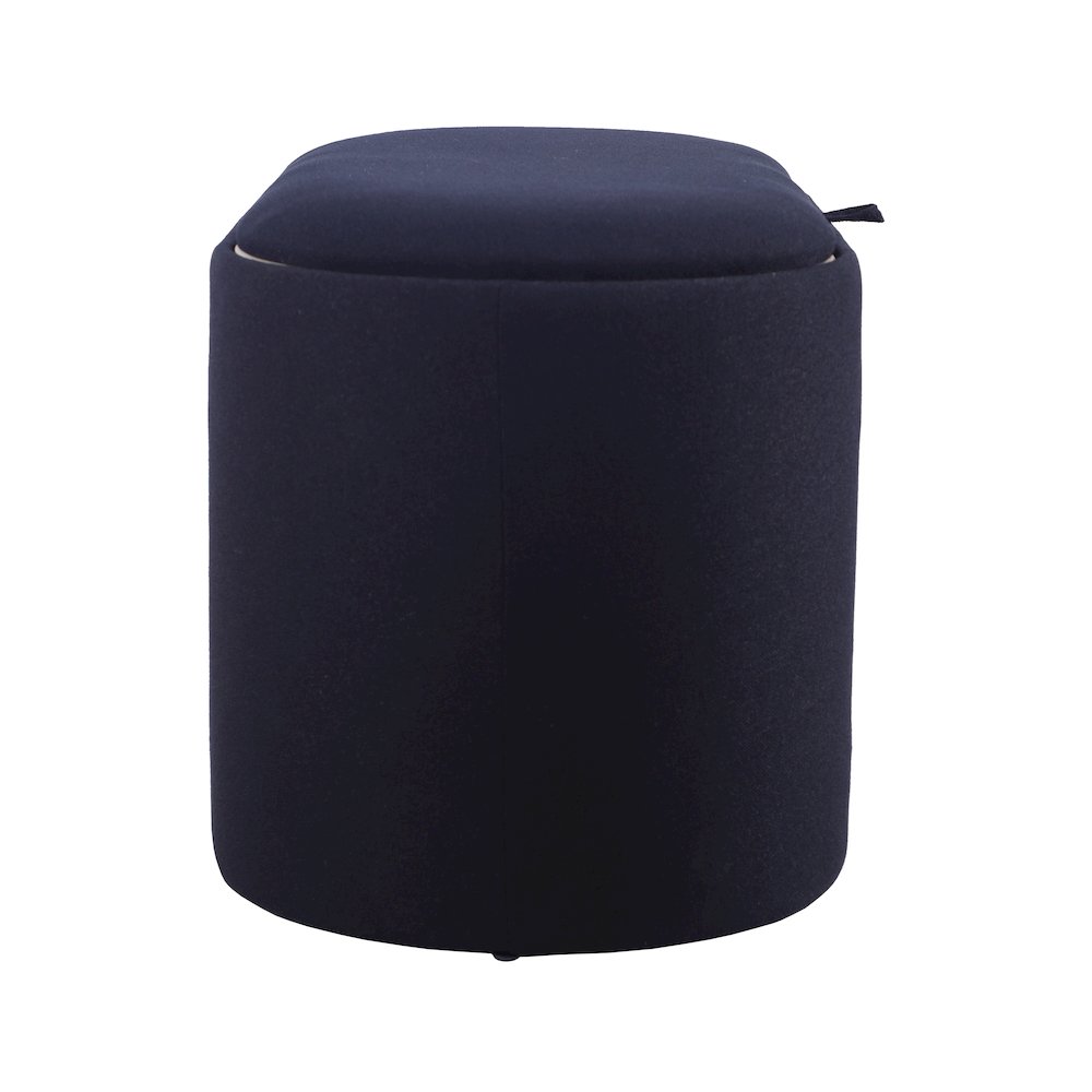 Storage Ottoman with Reversible Wooden Tray Top, Black