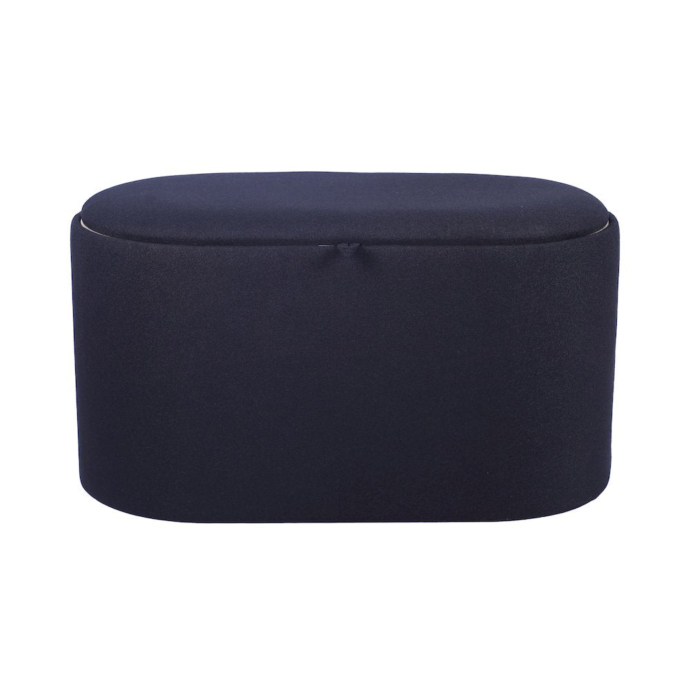 Storage Ottoman with Reversible Wooden Tray Top, Black