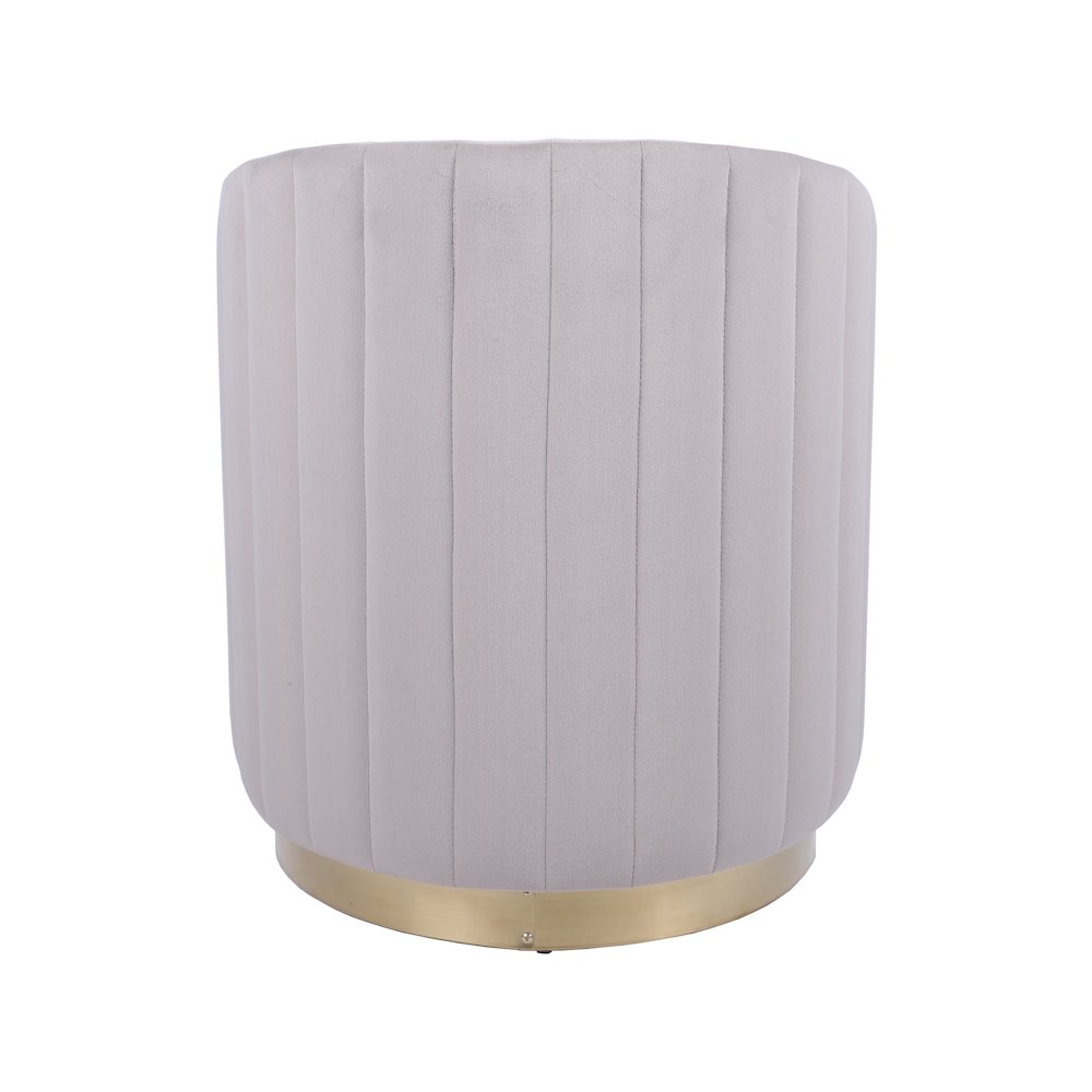 Two-Toned Ottoman with Storage or Vanity Stool, Taupe