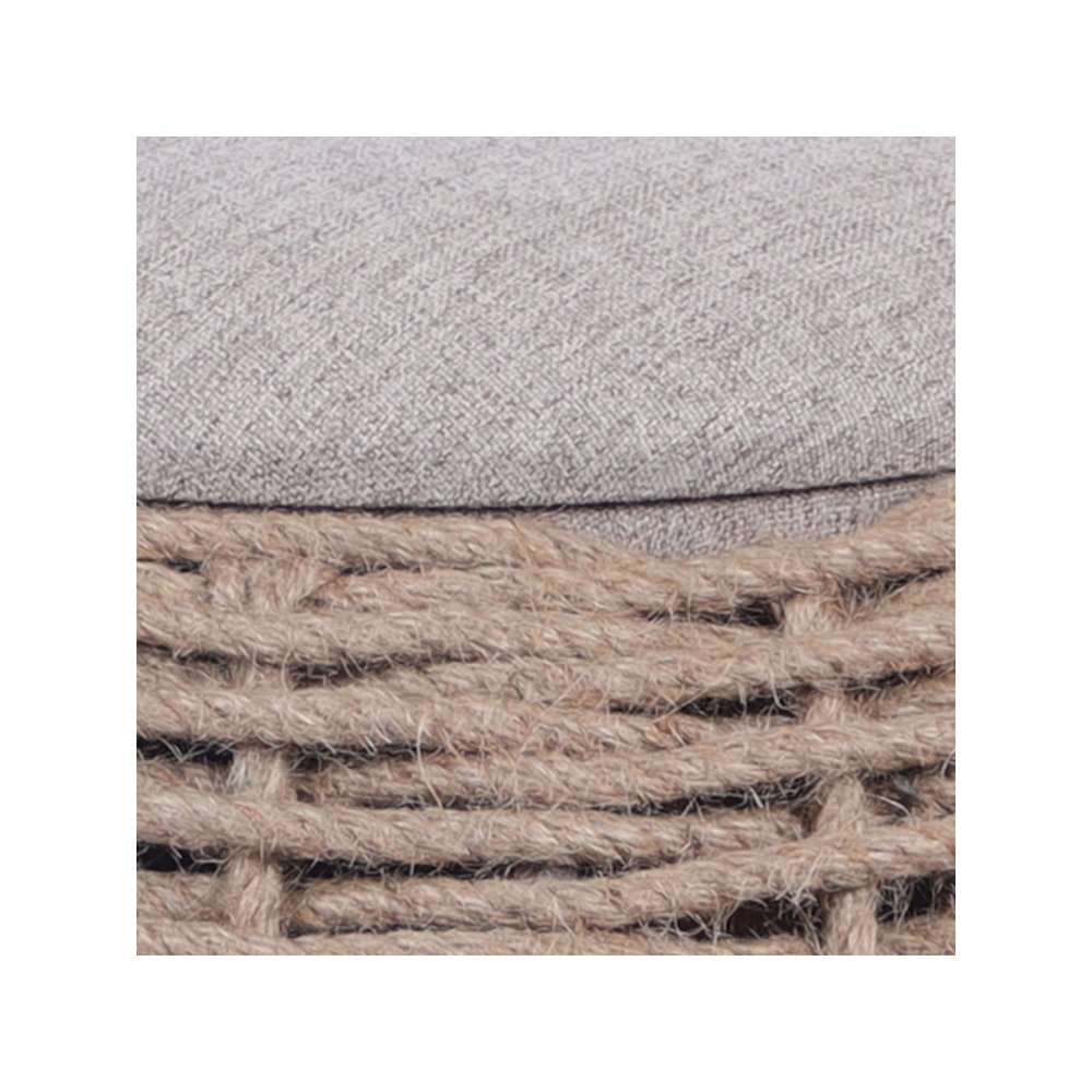 Natural Woven Ottoman with Storage, Brown