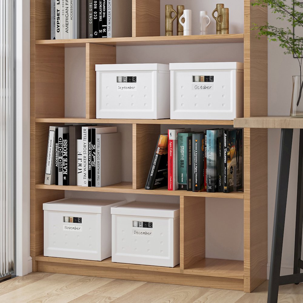 Set of 2 Stackable Storage Box with Lids for Home or Office Organization
