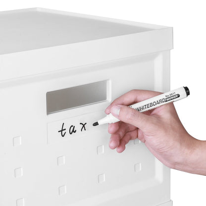Set of 2 Stackable Rolling File Boxes with Lids and 10 Hanging Files