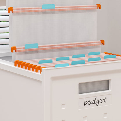 Set of 2 Stackable Rolling File Boxes with Lids and 10 Hanging Files