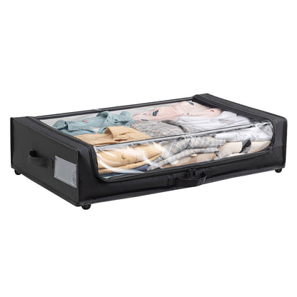 Set of 2 Under-Bed Rolling Storage Container with Transparent Cover