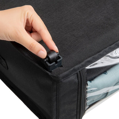 Set of 2 Under-Bed Rolling Storage Container with Transparent Cover