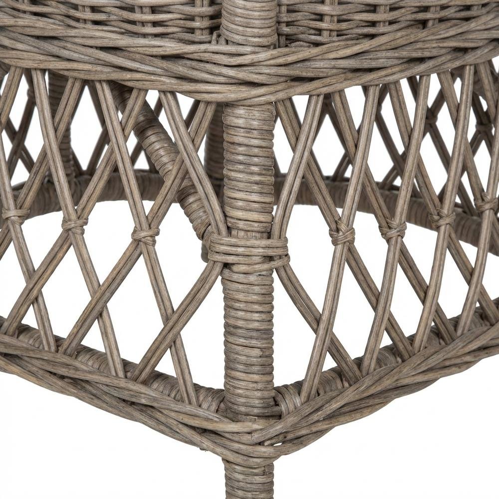 Outdoor Wicker Club Chair in White with Rattan Frame and Cotton Fabric