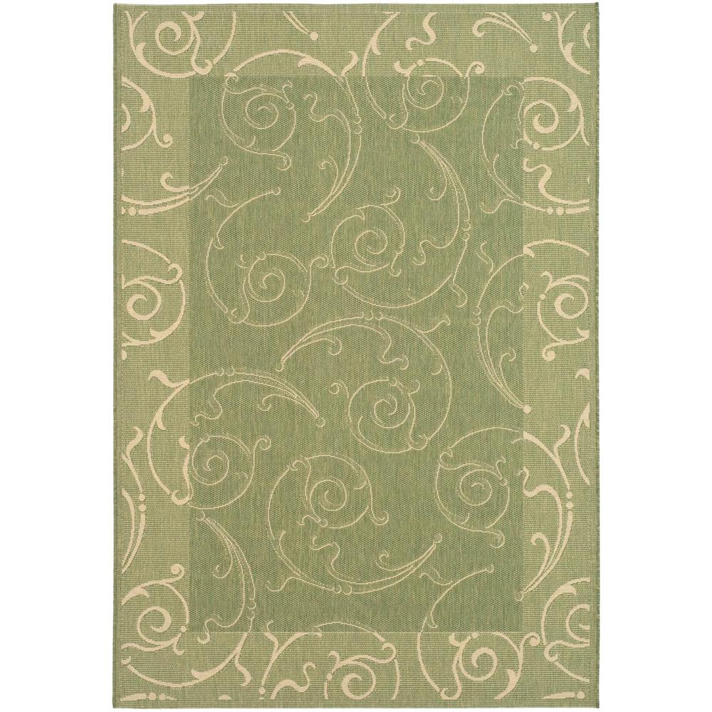 COURTYARD, OLIVE / NATURAL, 6'-7" X 6'-7" Round, Area Rug, CY2665-1E06-7R