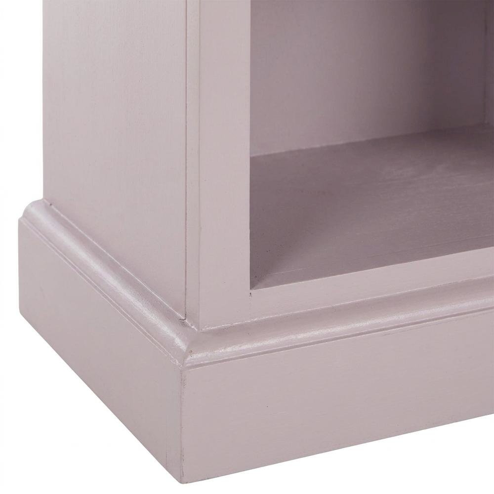 Gray Low Bookcase, Solid Wood Open Shelf Display Unit