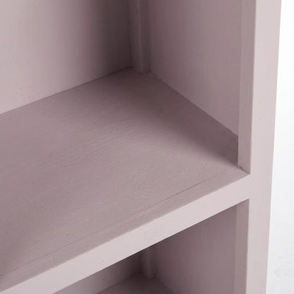 Gray Low Bookcase, Solid Wood Open Shelf Display Unit