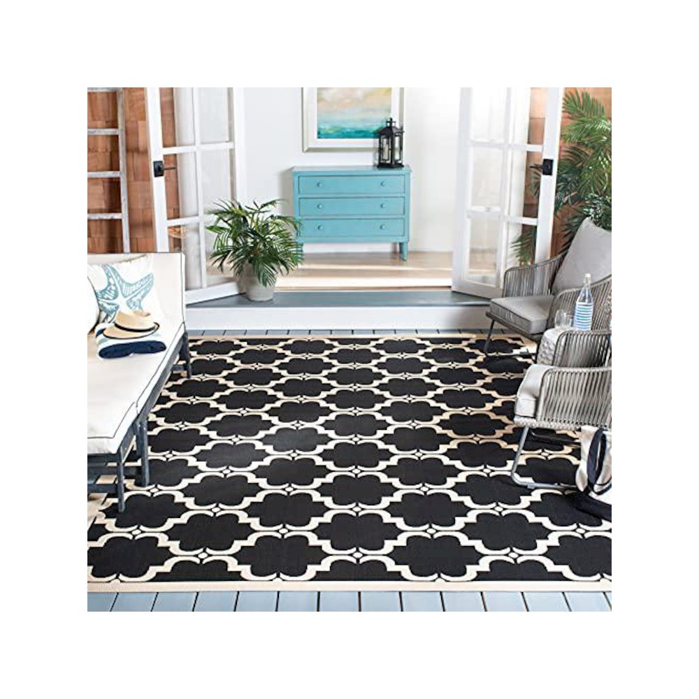 COURTYARD, BLACK / BEIGE, 9' X 12', Area Rug, CY6009-226-9
